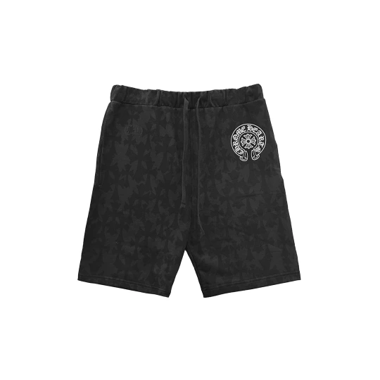 Black Tonal Monogram Horseshoe Shorts