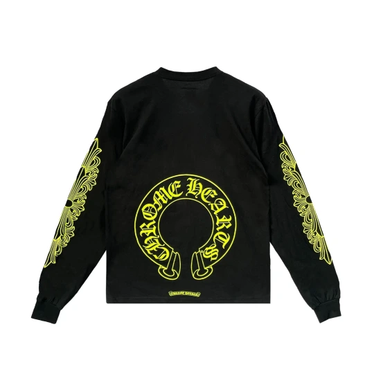 Neon Yellow Horseshoe Long Sleeve Tee