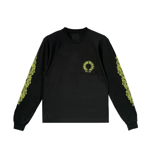 Neon Yellow Horseshoe Long Sleeve Tee