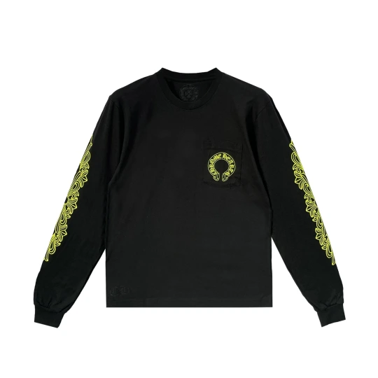 Neon Yellow Horseshoe Long Sleeve Tee