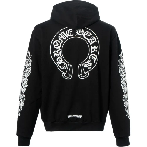 Horseshoe-print zip-up hoodie