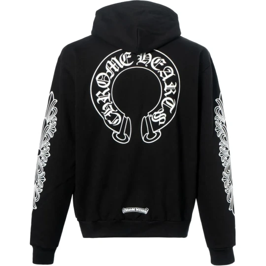 Horseshoe-print zip-up hoodie