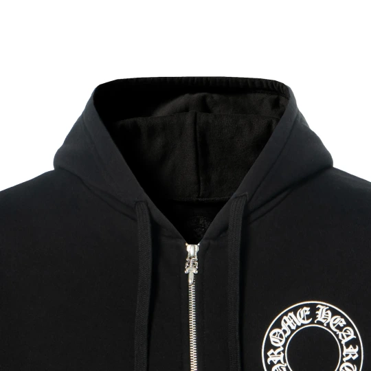 Horseshoe-print zip-up hoodie