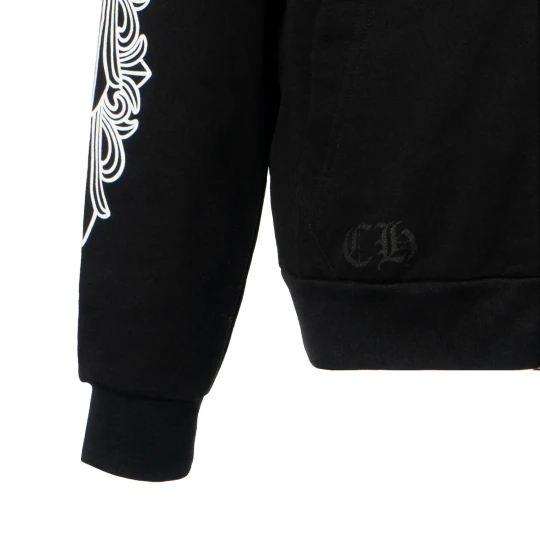 Horseshoe-print zip-up hoodie