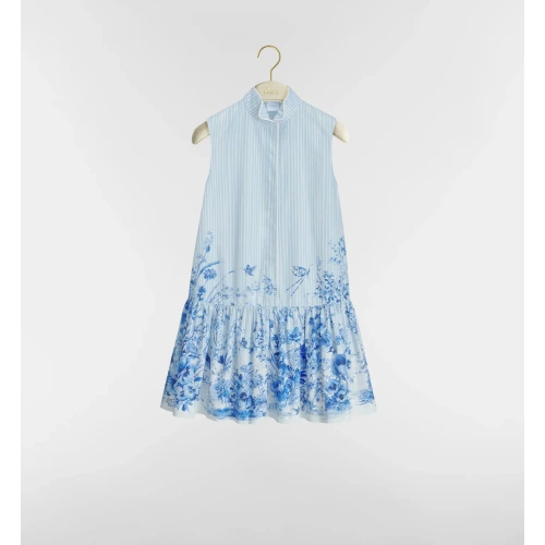 Dioriviera Short Flared Dress Blue Floral