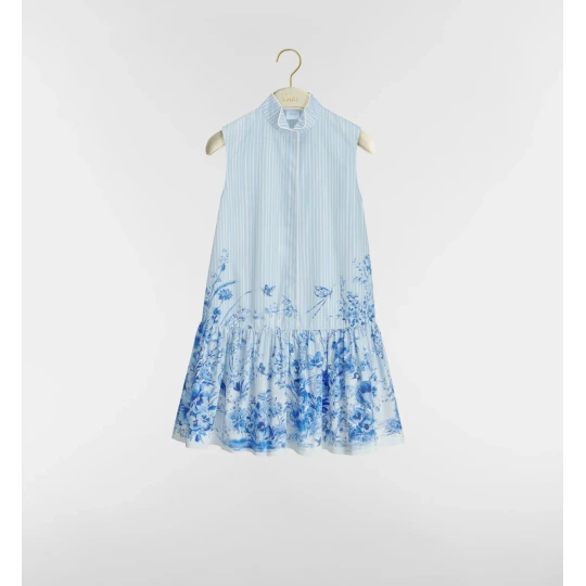 Dioriviera Short Flared Dress Blue Floral