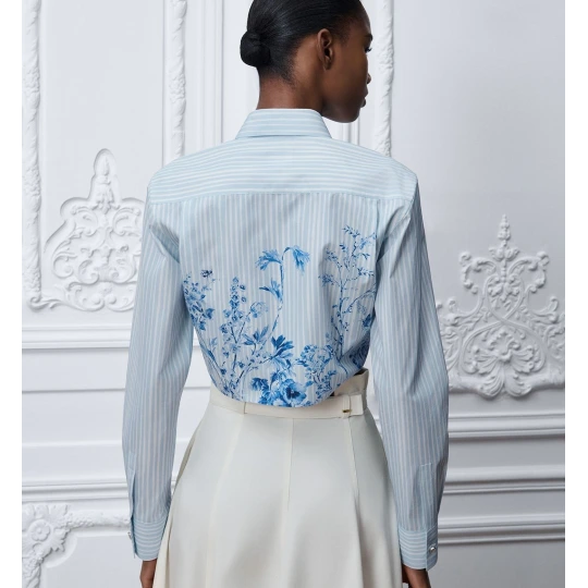Dioriviera Tied Cropped Blouse Blue Toile