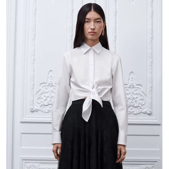 Dioriviera Tied Cropped Blouse White