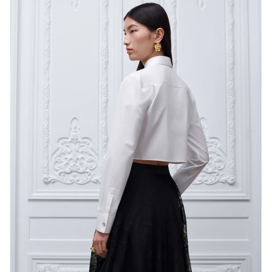 Dioriviera Tied Cropped Blouse White