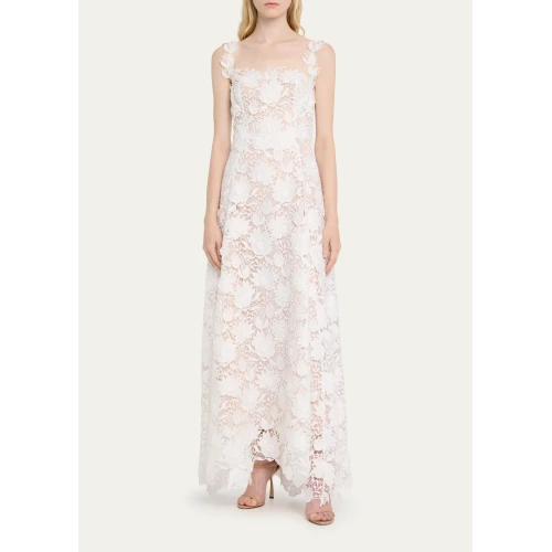 Water Lily Guipure Lace Maxi Dress