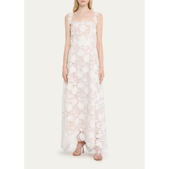 Water Lily Guipure Lace Maxi Dress