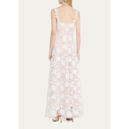 Water Lily Guipure Lace Maxi Dress