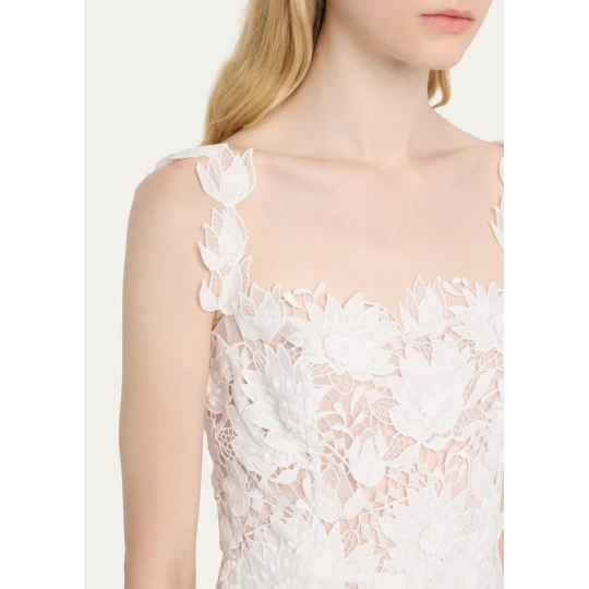 Water Lily Guipure Lace Maxi Dress