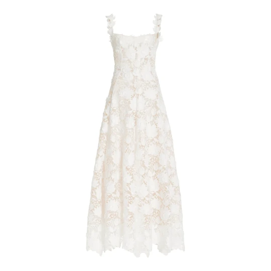 Water Lily Guipure Lace Maxi Dress