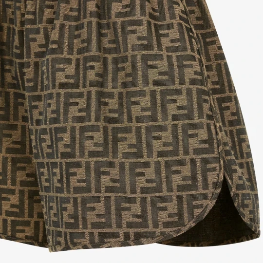 FF Jacquard Canvas Shorts Brown