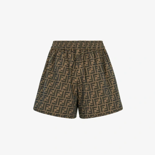 FF Jacquard Canvas Shorts Brown