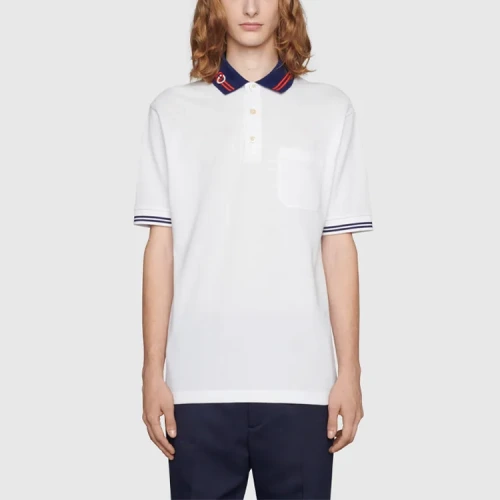 Cotton Piquet Polo with Interlocking G