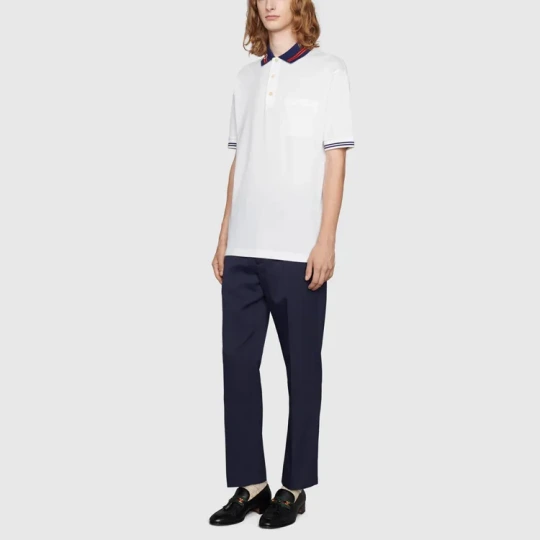 Cotton Piquet Polo with Interlocking G