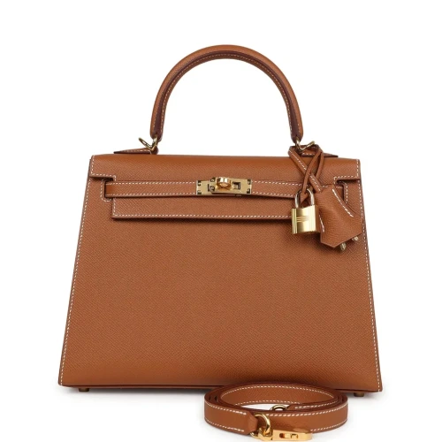Kelly 25 Sellier Gold Epsom Gold Hardware