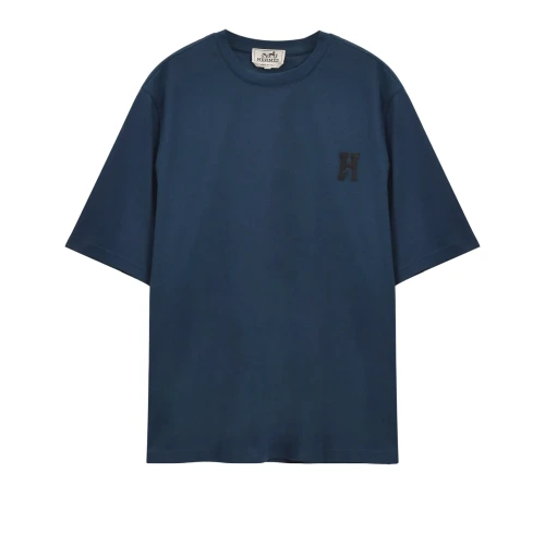 Leather-Patch Cotton T-Shirt