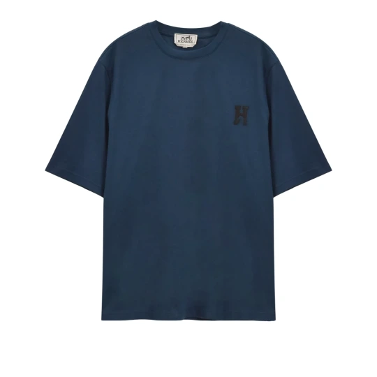 Leather-Patch Cotton T-Shirt