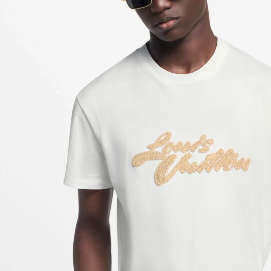 Embroidered Signature Raffia T-Shirt