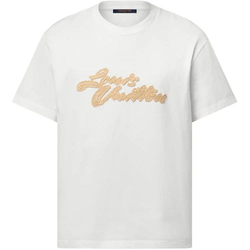Embroidered Signature Raffia T-Shirt