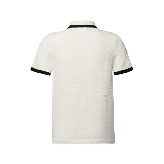 Pointelle Polo Top