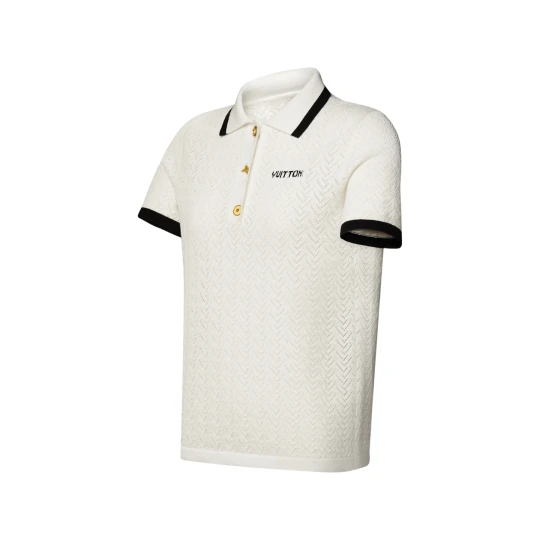 Pointelle Polo Top