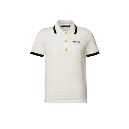 Pointelle Polo Top