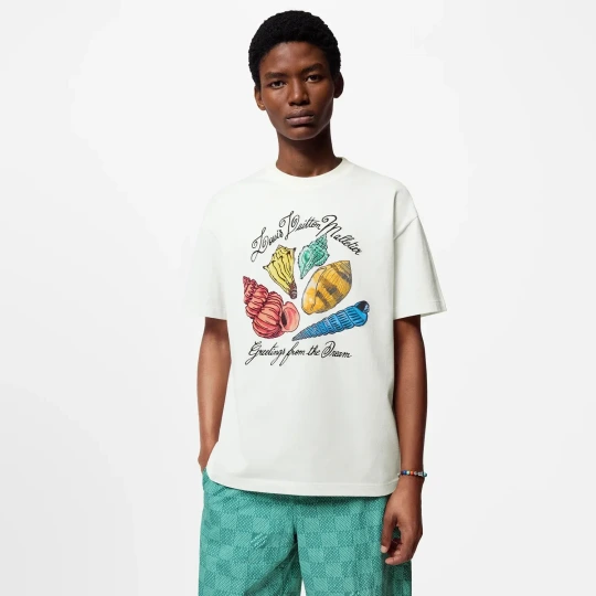 Seashell Print Cotton T-Shirt