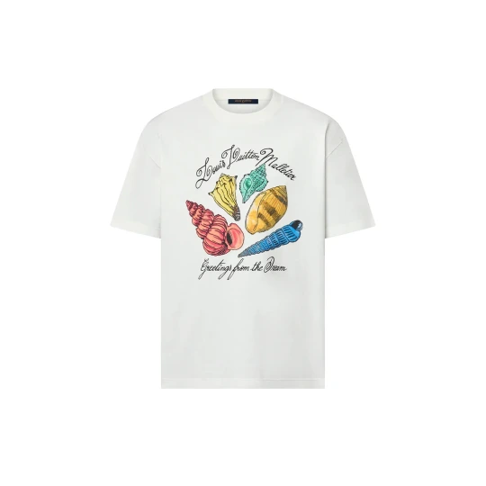 Seashell Print Cotton T-Shirt