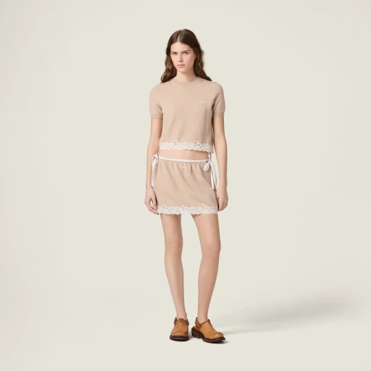 Cashmere and lace jersey