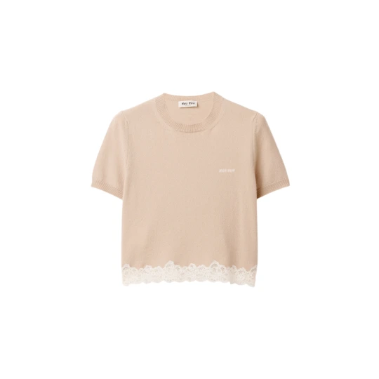Cashmere and lace jersey