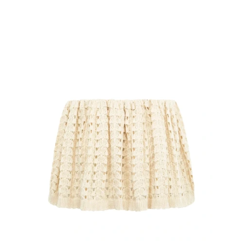 Сrochet-knit drawstring mini skirt