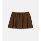 Lace-trimmed pointelle cotton miniskirt