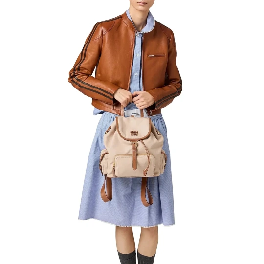 Canvas and Leather Backpack