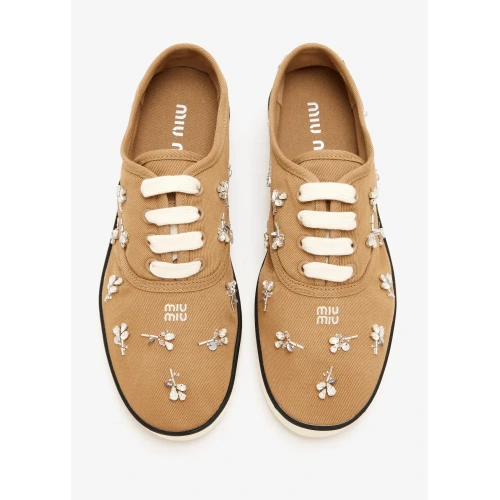 Embroidered Drill Sneakers