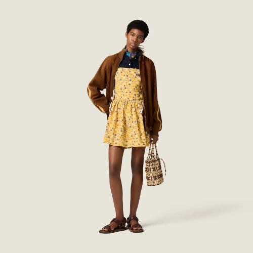 Floral Poplin Dress Yellow