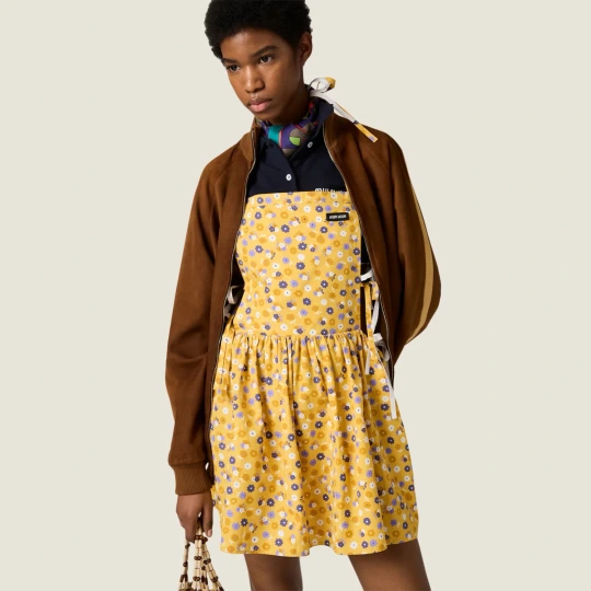 Floral Poplin Dress Yellow