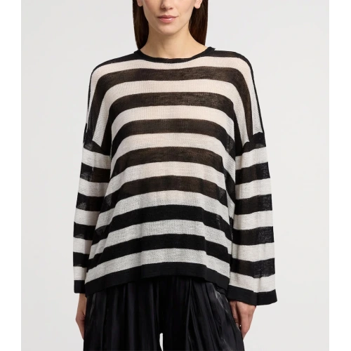 Mulberry Silk-Linen Stripe Sweater
