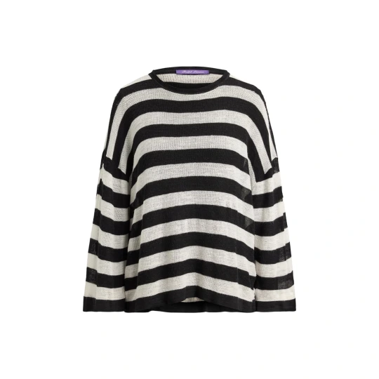 Mulberry Silk-Linen Stripe Sweater