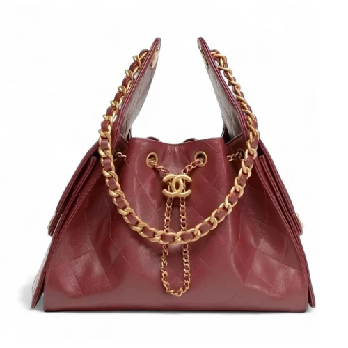 Hippie Quilted Calfskin Bag Red