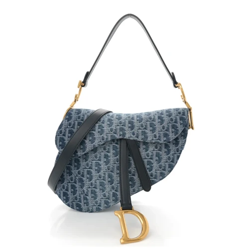 Saddle Bag Denim Jacquard Blue