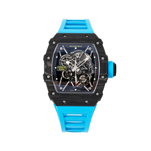 RM 035-01 Rafael nadal ntpt carbon on blue rubber strap
