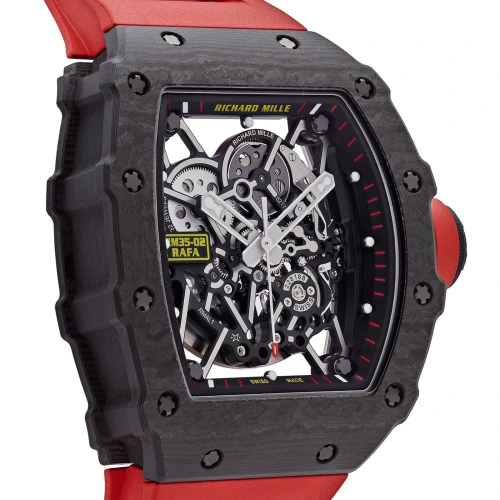 RM 35-02 carbon tpt red strap watch