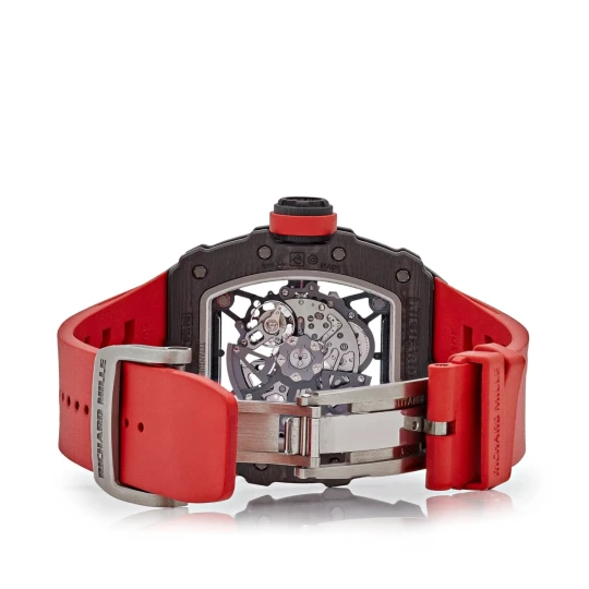 RM 35-02 carbon tpt red strap watch