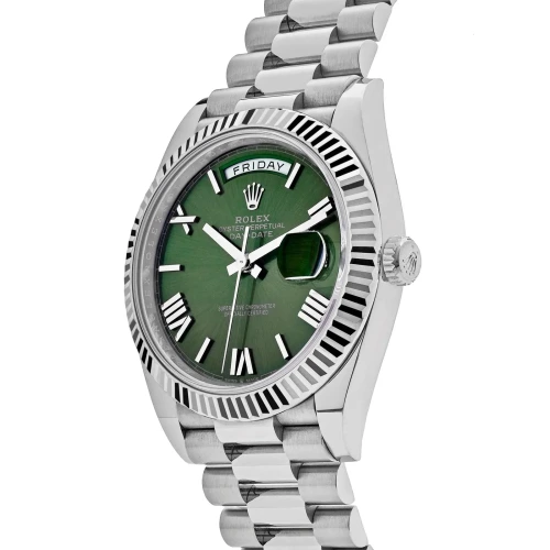Day-Date 40 228239 White Gold Olive Dial Watch