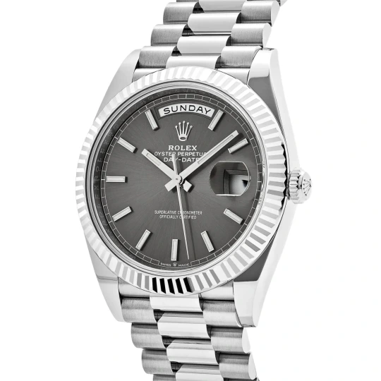 Day-Date 40 228239 White Gold Slate Rhodium Watch