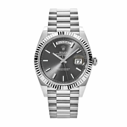 Day-Date 40 228239 White Gold Slate Rhodium Watch